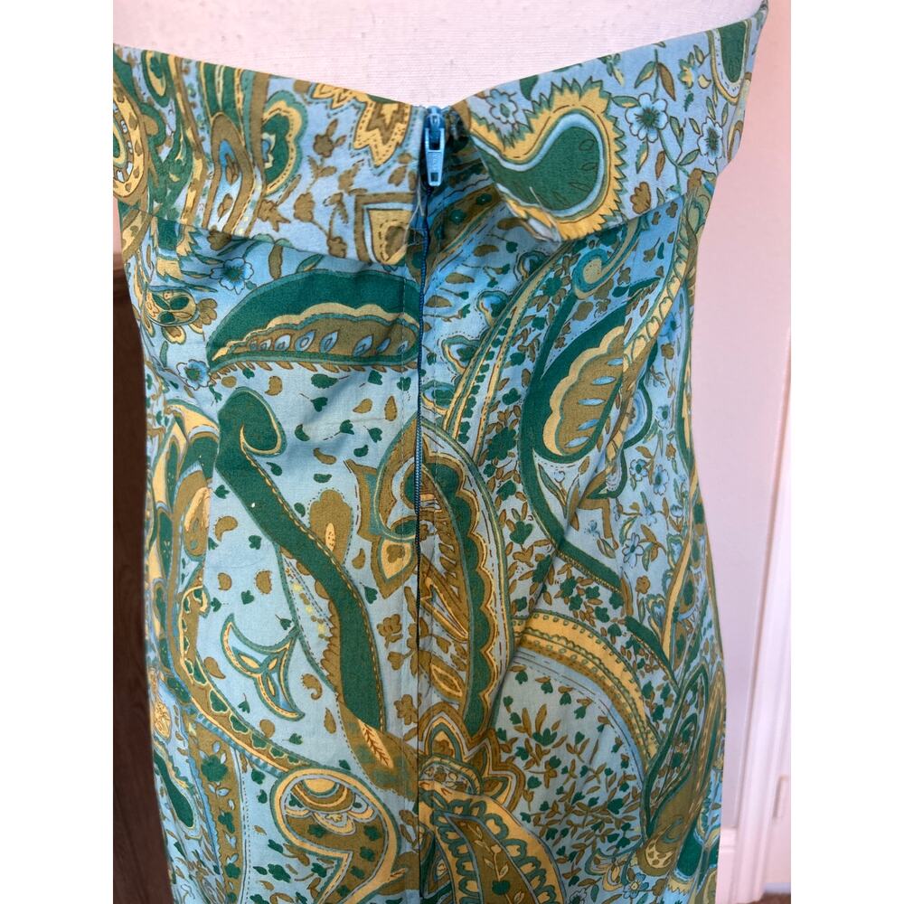 Alyn Paige | Blue/Green Paisley Halter Sheath Dress | 9/10 - Picture 10 of 12